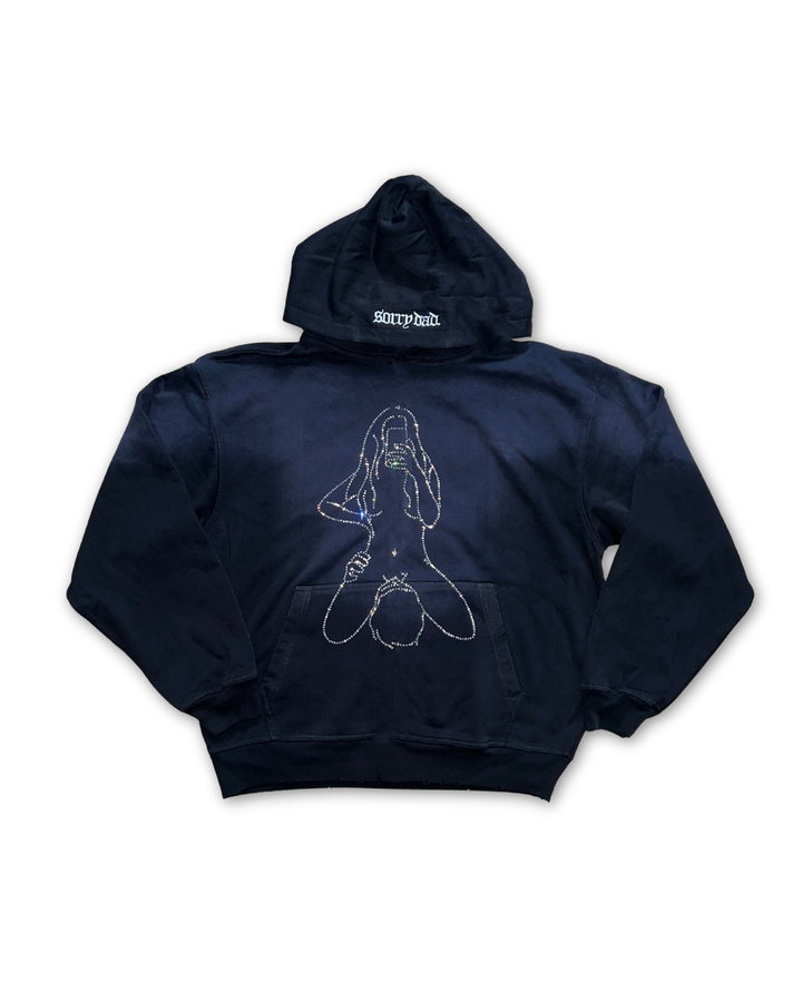 Rhinestone 'FaceTime' Potassium Wash Hoodie