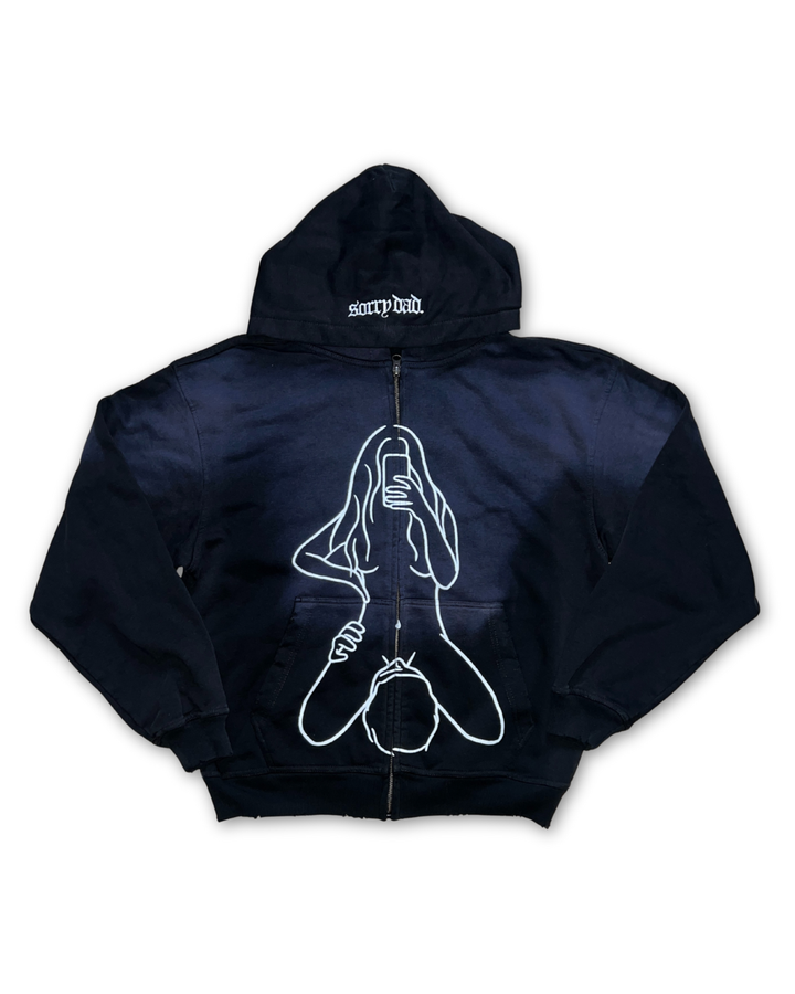 'FaceTime' Potassium Wash Zip-up Hoodie