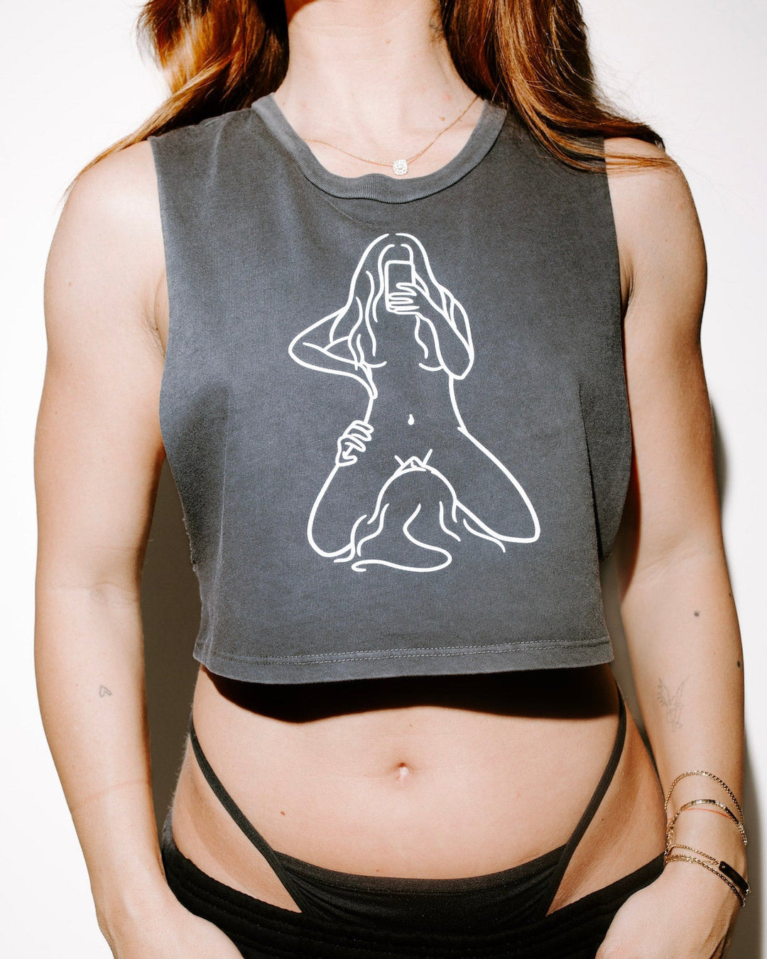 Girl-on-Girl 'FaceTime' Cropped Muscle Tank