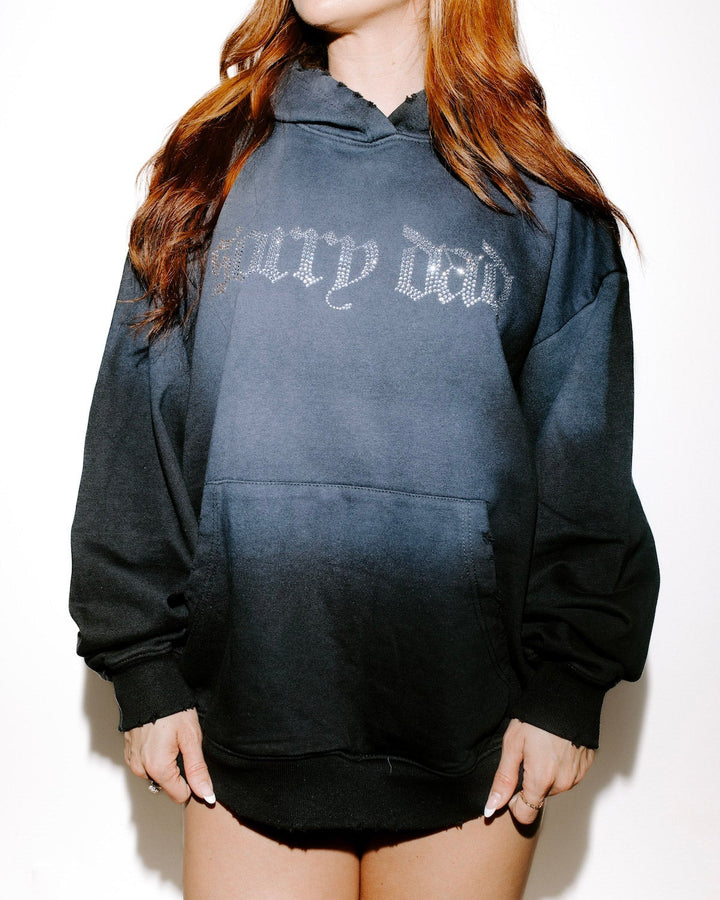Rhinestone 'Sorry Dad' Potassium Wash Hoodie
