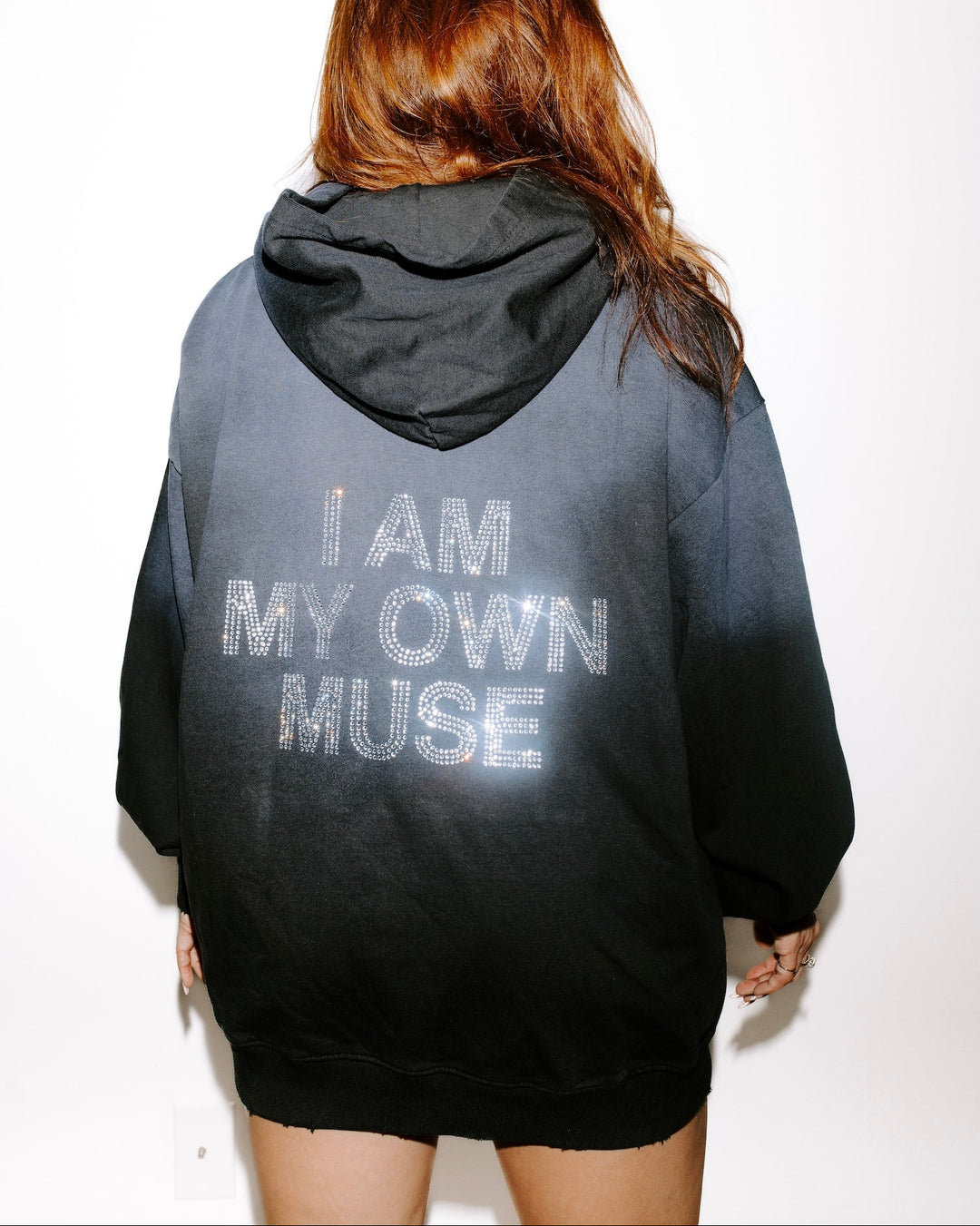Rhinestone 'I AM MY OWN MUSE' Potassium Wash Hoodie