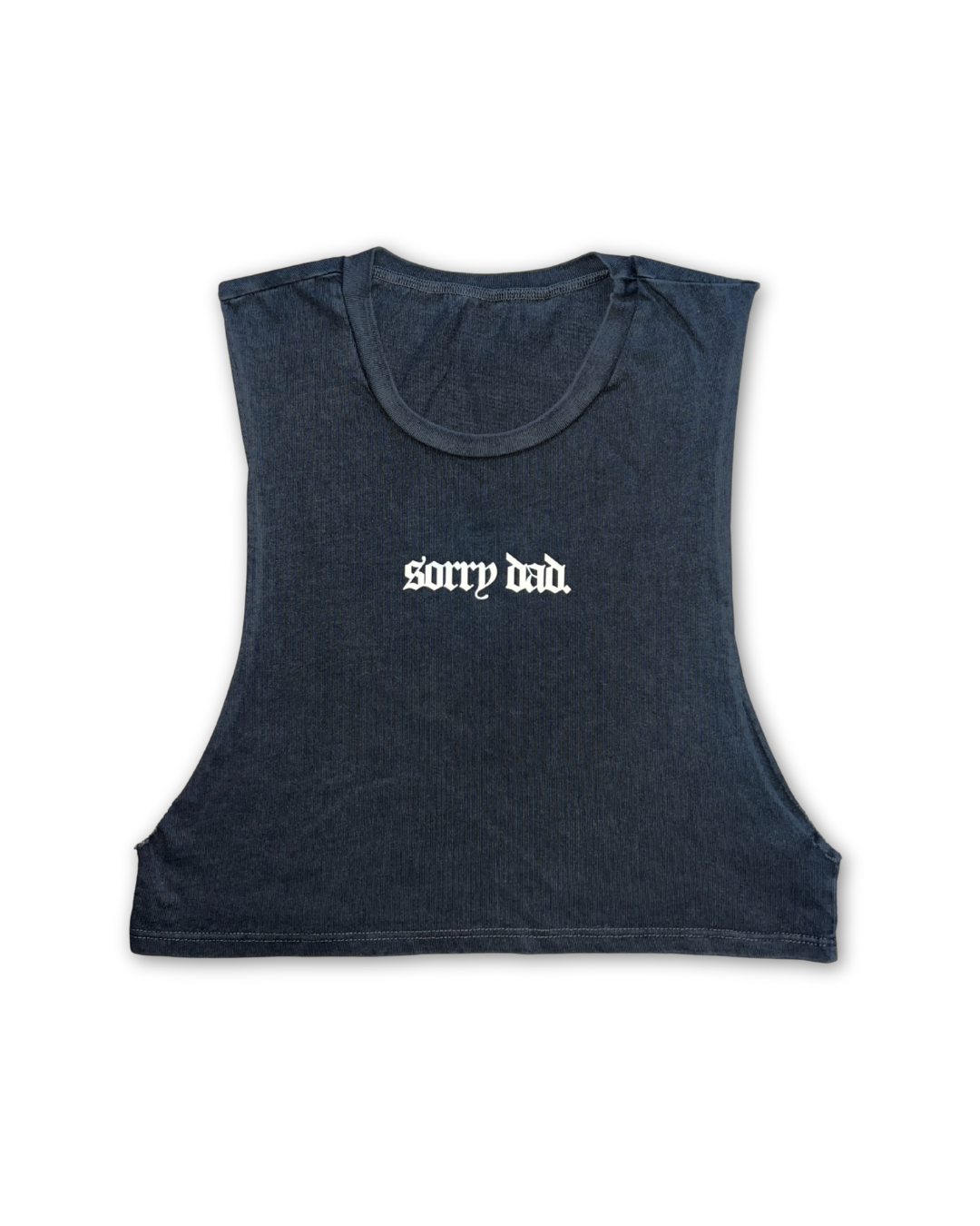 'Sorry Dad' Cropped Muscle Tank