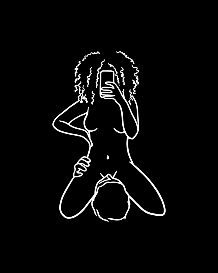 Curly Girl 'Facetime' Print - Black