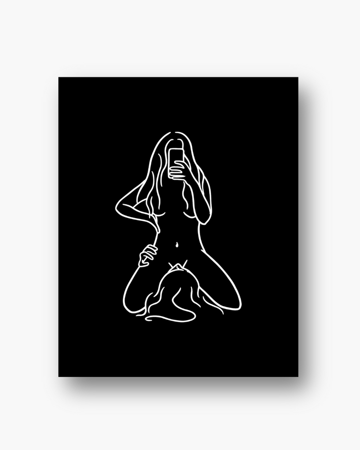 Girl-on-girl 'Facetime' Print - Black