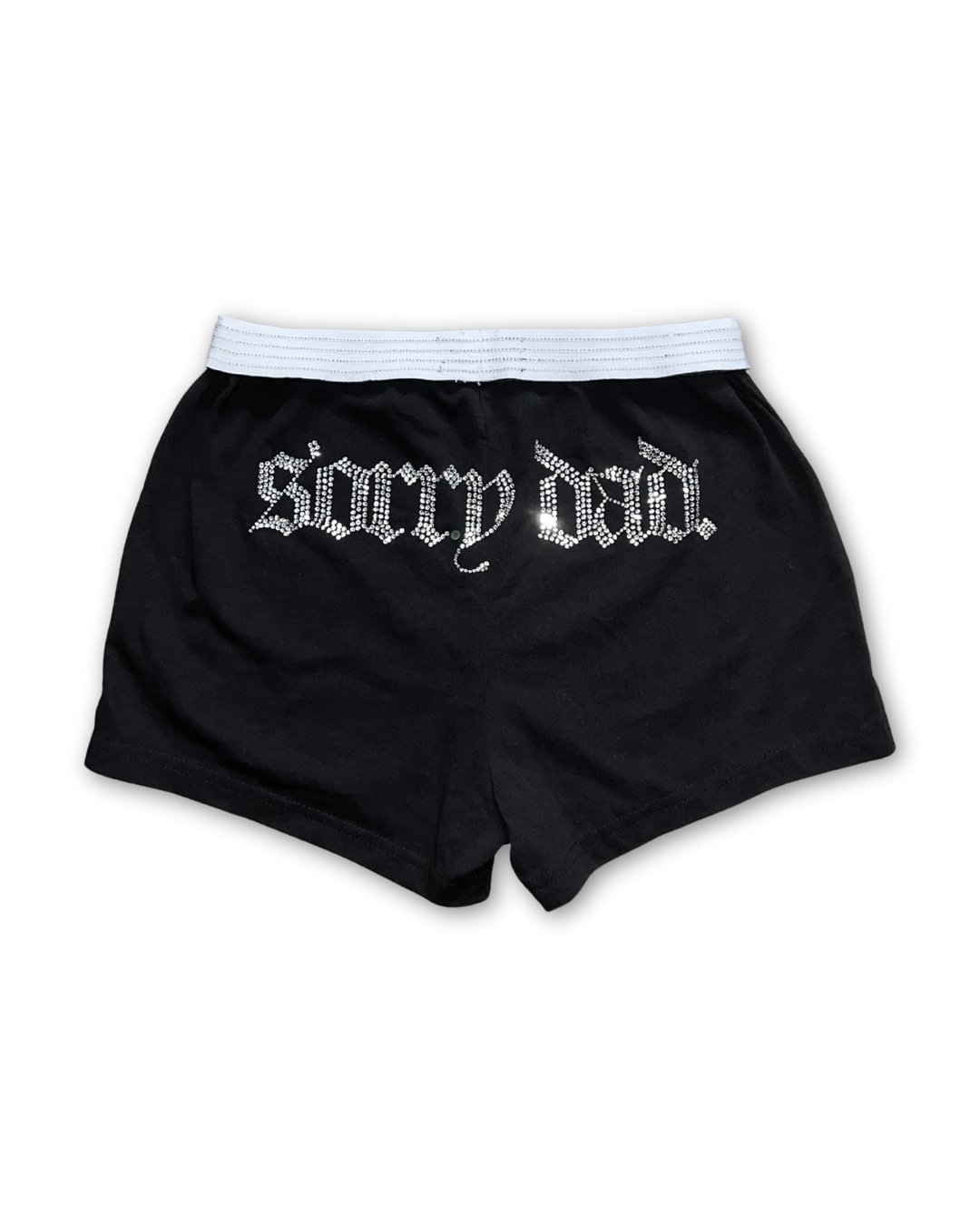 Rhinestone 'Sorry Dad' Foldover Shorts