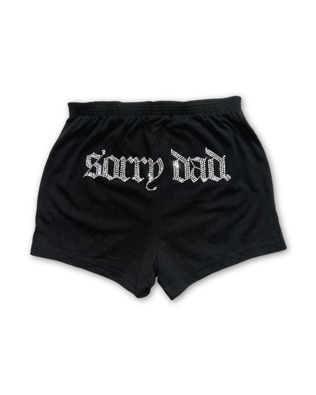 Rhinestone 'Sorry Dad' Foldover Shorts