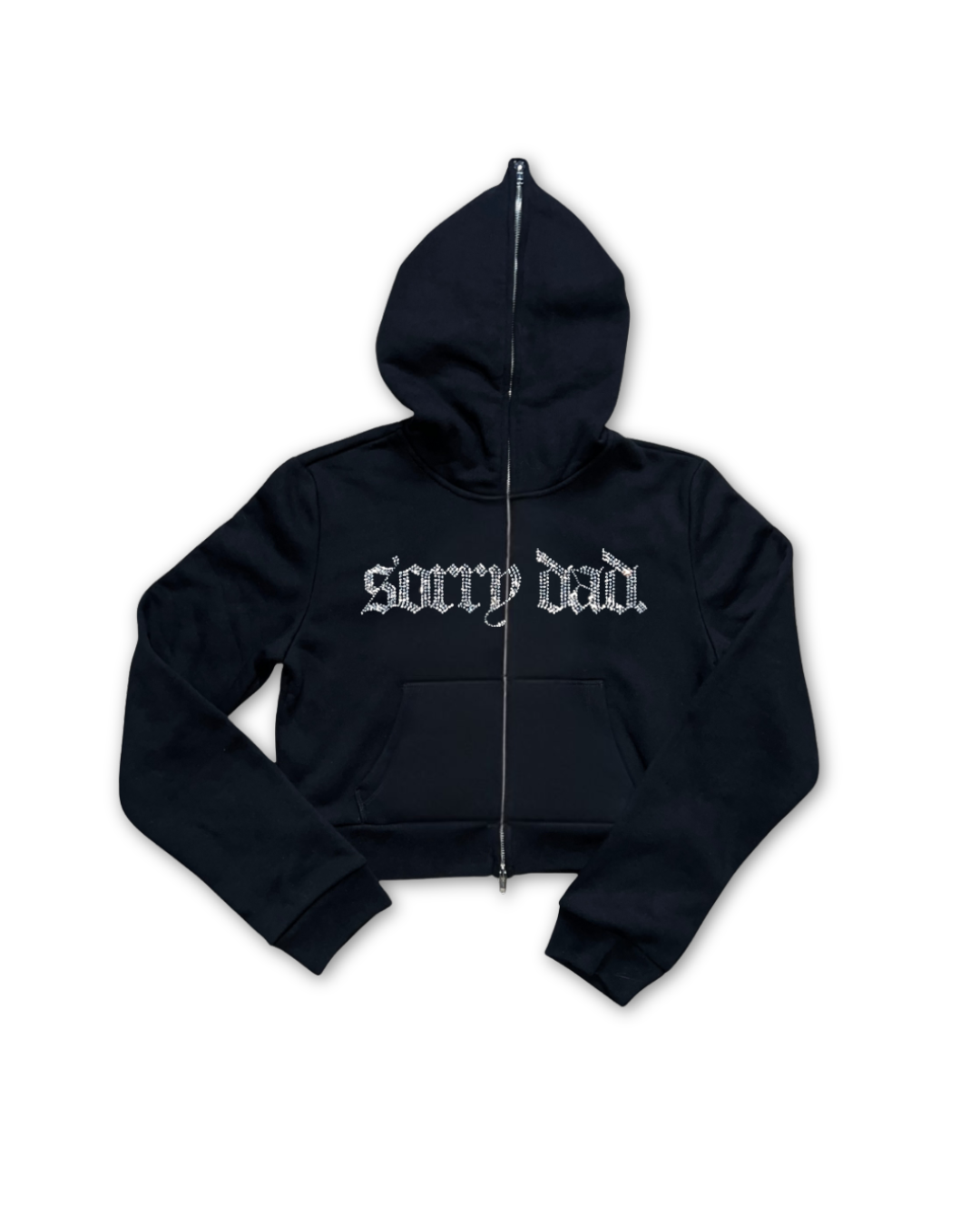 Rhinestone Cropped Body Bag Hoodie