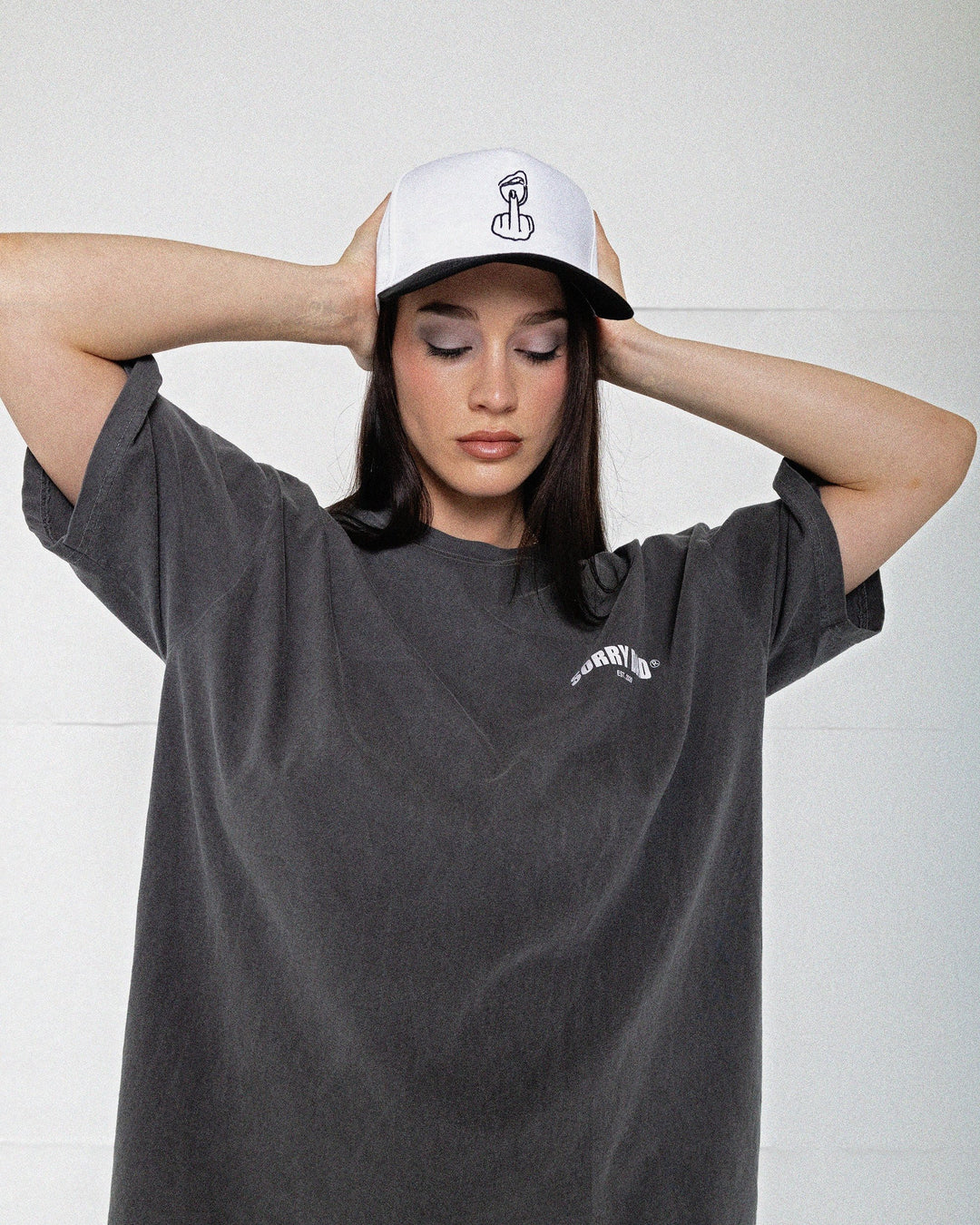 White 'Unapologetic' Embroidered Baseball Hat