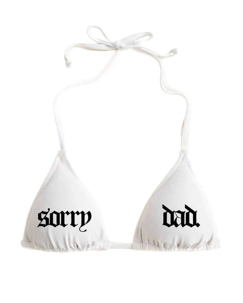 White 'Sorry Dad' Bikini Top