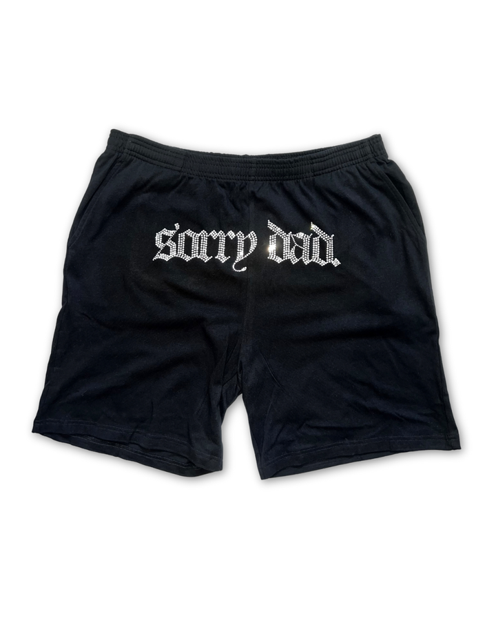 Rhinestone 'Sorry Dad' Gym Class Shorts