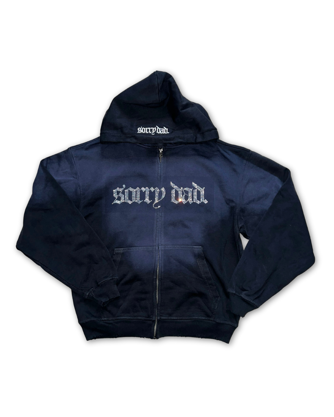 Rhinestone 'Sorry Dad' Potassium Wash Hoodie