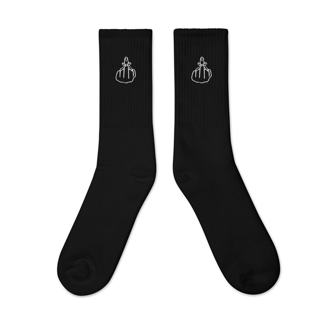 Black Bow Embroidered Socks