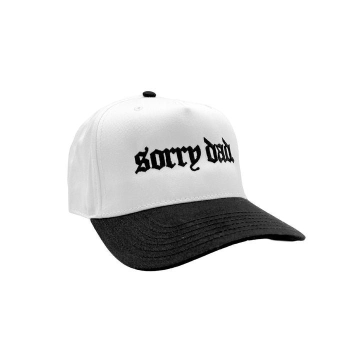 White 'Sorry Dad' Embroidered Baseball Hat