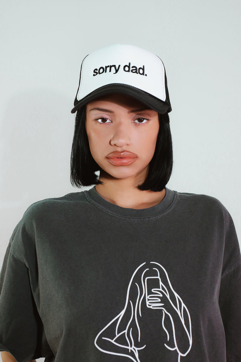 White/Black 'Sorry Dad' Trucker Hat