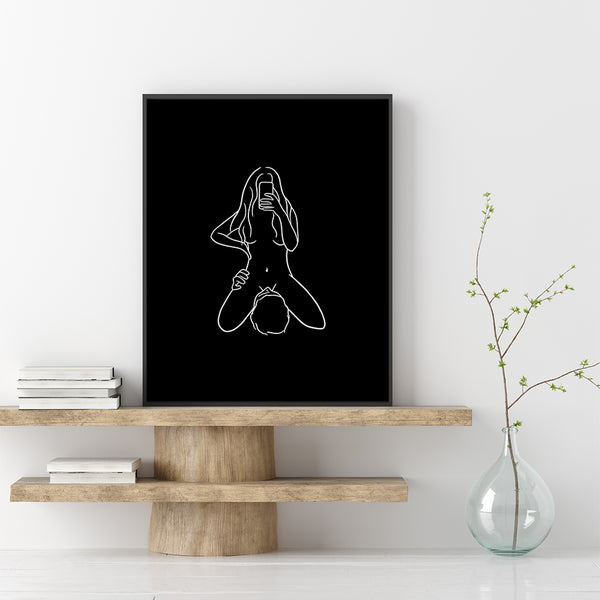 'Facetime' Print - Black